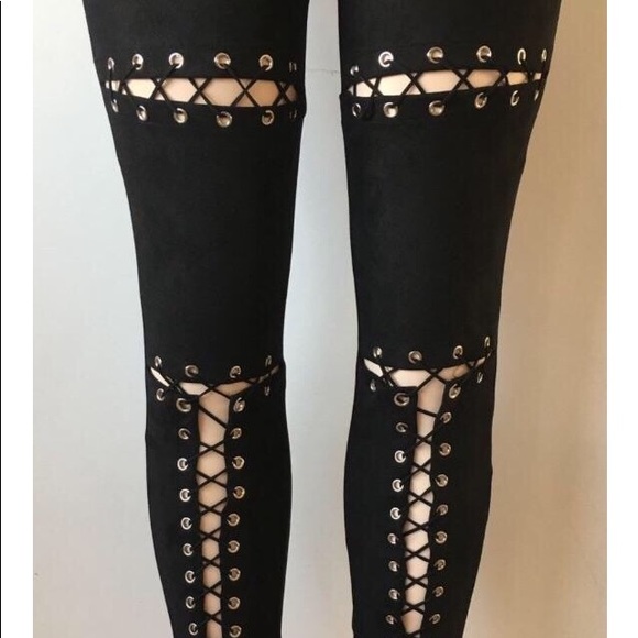 NEW! Suede Lace-up Pants - Picture 7 of 8